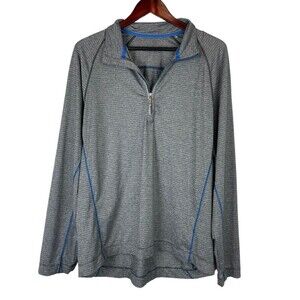mens tommy bahama reversible half zip pullover top size Large Gray Athletic